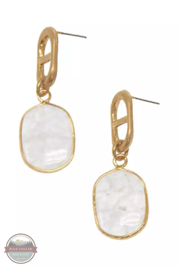 Joy Susan 338-222 Clear Quartz Dangle Post Earrings Gold Profile View