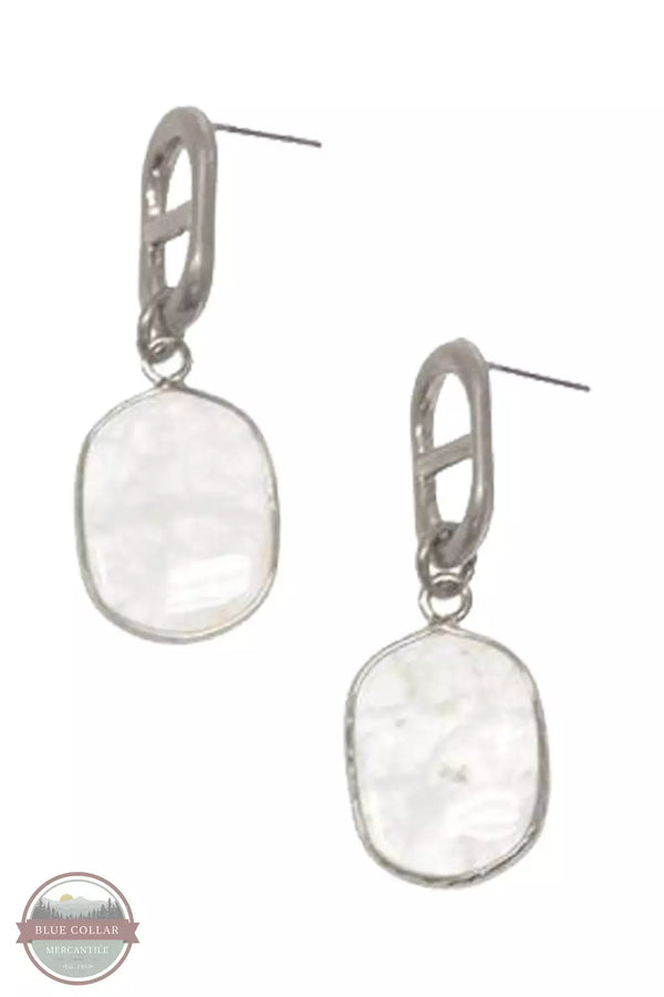 Joy Susan 338-222 Clear Quartz Dangle Post Earrings Silver Profile View