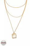 Joy Susan 338-243NG Three Row Large Square Crystal Pendant Necklace Detail View