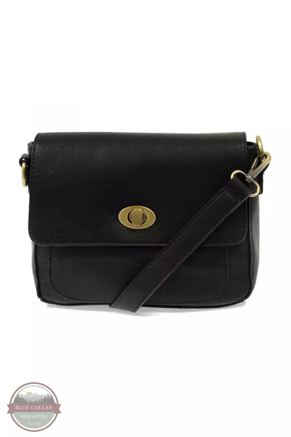 Joy Susan L8143 Vicki Small Convertible Turn Lock Shoulder Bag Black Front View