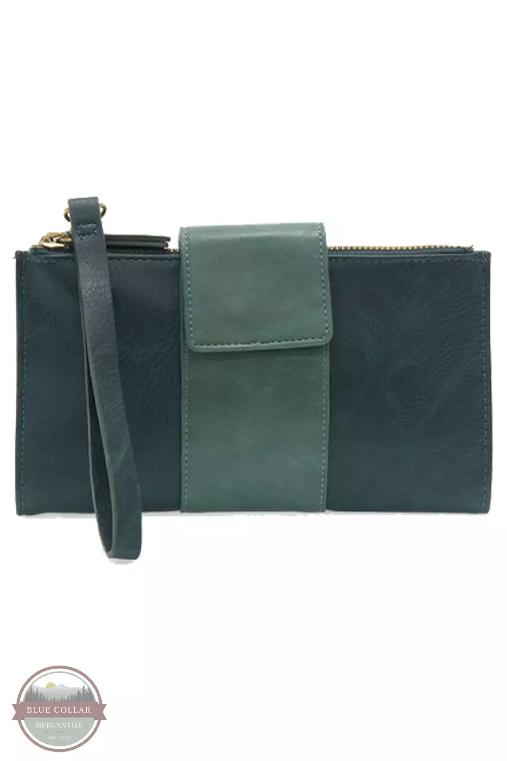 Joy Susan L8162 Camryn Colorblock Wallet Crossbody Bag Dark Turquoise / Teal Front View