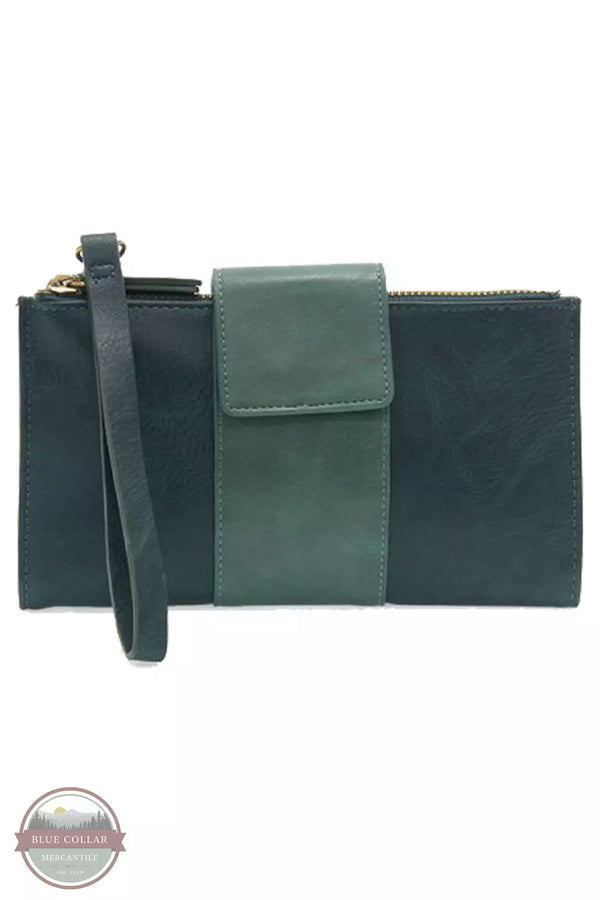 Joy Susan L8162 Camryn Colorblock Wallet Crossbody Bag Dark Turquoise / Teal Front View