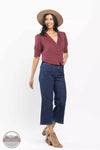 Judy Blue 88716REG Tummy Control Wide Leg Crop Jeans Profile View