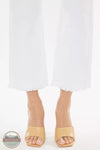 Kancan KC7392WT-OP Cammie High Rise Straight Leg Jeans in White Hem Detail View