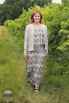 Keren Hart 36026 Long Sleeve Open Front Cardigan Gray Life View. This item is available in multiple colors.