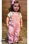 Key 223.68 Infant Bib Overalls in Pink & White Life View