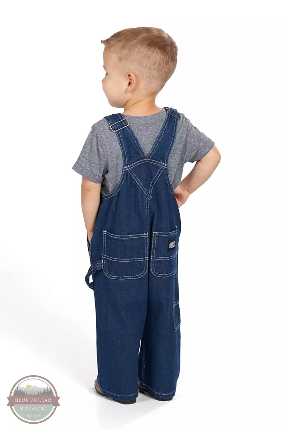 Key 224.45 Toddler Bib Overalls in Denim Back View