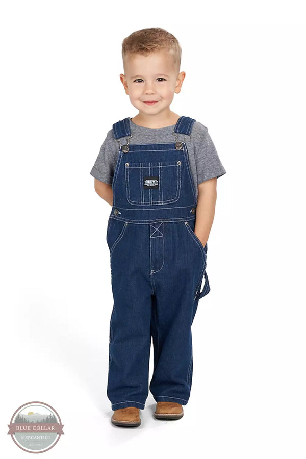 Key 224.45 Toddler Bib Overalls in Denim Front View