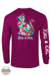 Kittie Kittie PKK0179 Abstract Kittie Long Sleeve T-Shirt in Berry Back View