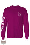 Kittie Kittie PKK0179 Abstract Kittie Long Sleeve T-Shirt in Berry Front View