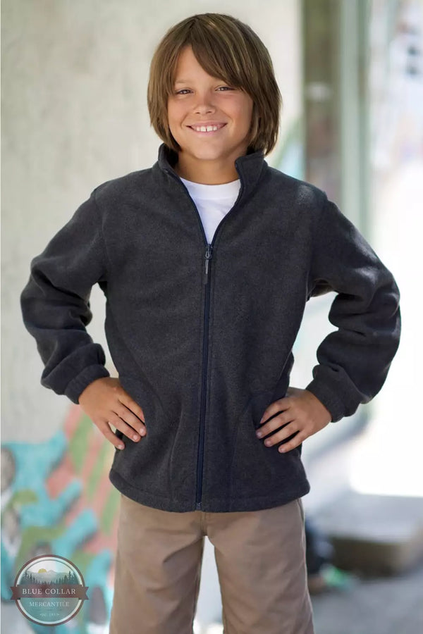 Landway 8824K Nantucket Full Zip Fleece Jacket Dark Ash Life View