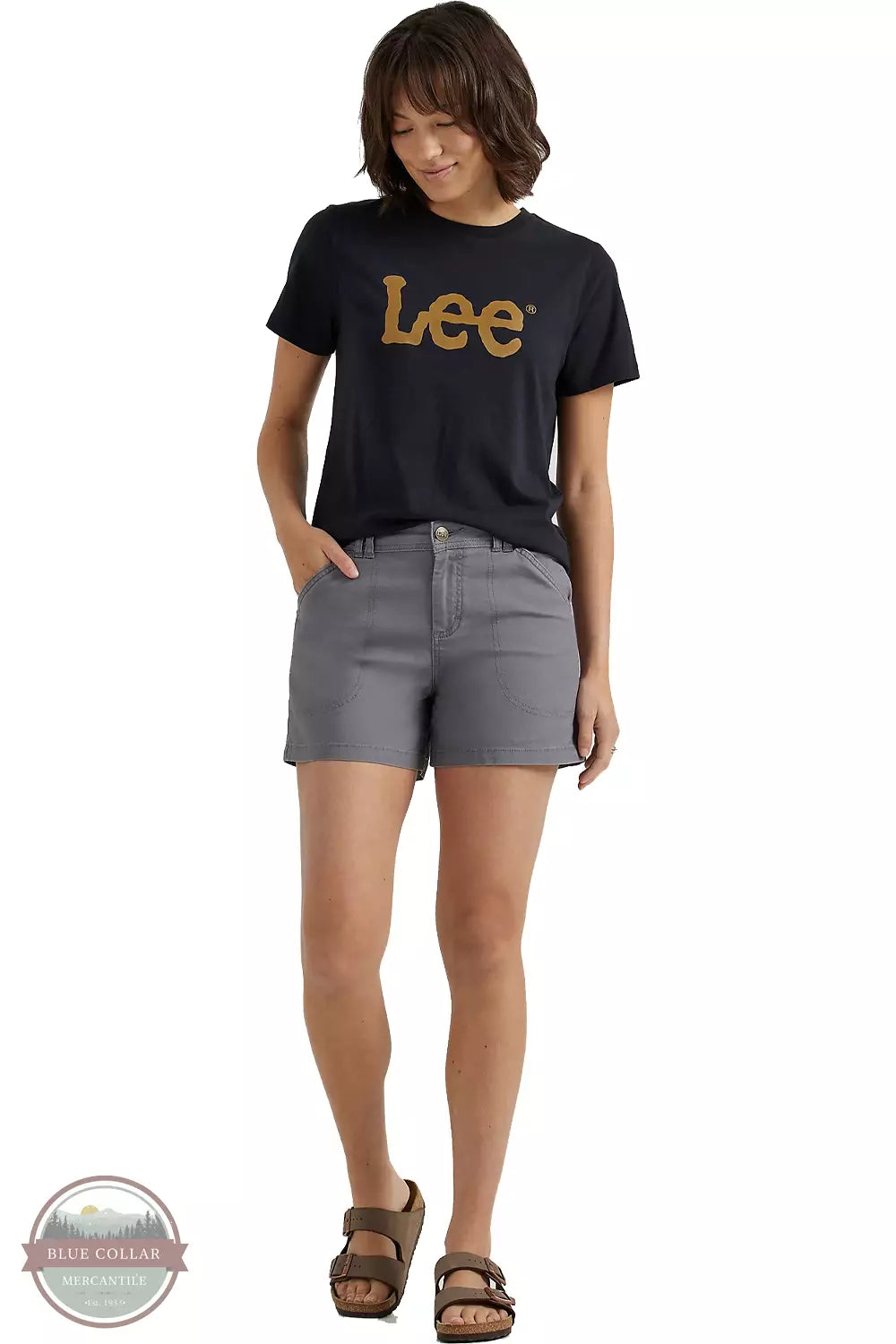 Lee 112346694 Stormy Grey Legendary Carpenter Shorts Full View