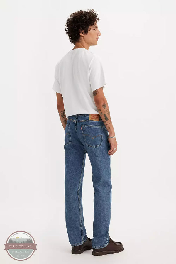 Levi's 505-4891 505 Regular Fit Straight Leg Jeans in Medium Stone Wash Back View