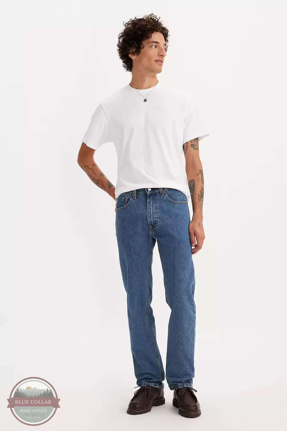 Levi's 505-4891 505 Regular Fit Straight Leg Jeans in Medium Stone Wash Front View