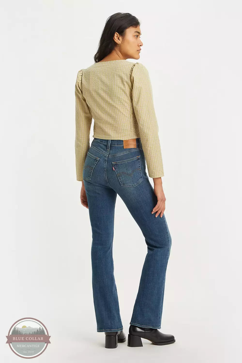 Levi's 18759-0121 725 High Rise Slim Fit Bootcut Jeans in Tore It Up Dark Wash on model back view