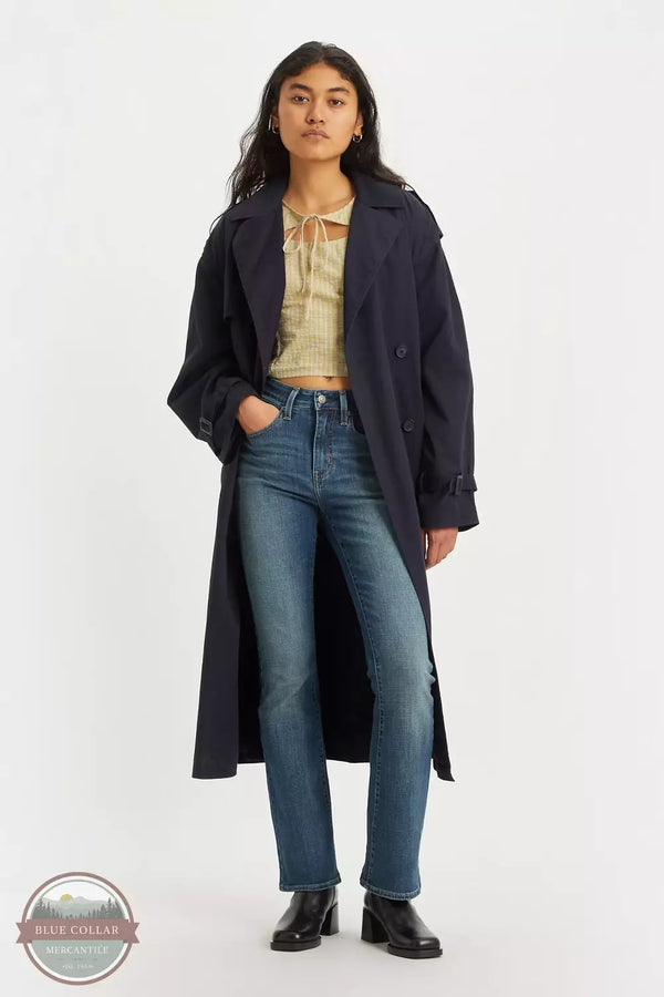 Levi's 18759-0121 725 High Rise Slim Fit Bootcut Jeans in Tore It Up Dark Wash on model front view