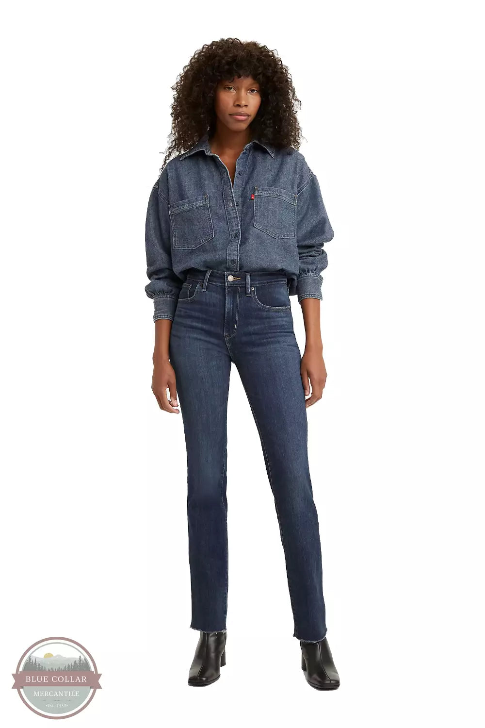 Levi's 18883-0151 724 High Rise Slim Straight Jeans in Chelsea Hour - Dark Wash Front View
