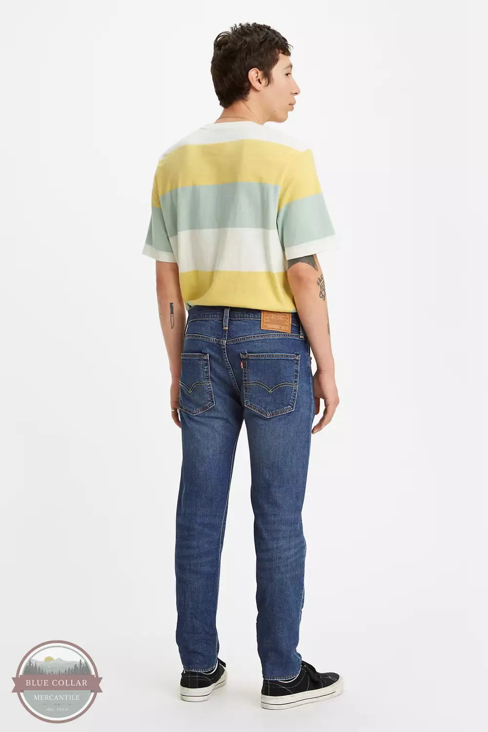 Levi's 28833-0682 512 Slim Fit Taper Flex Jeans in Red Haze-Dark Wash Back View