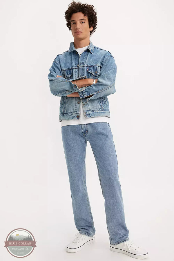 Levi's 505-4834 505 Regular Fit Straight Leg Jeans in Light Stonewash Life View