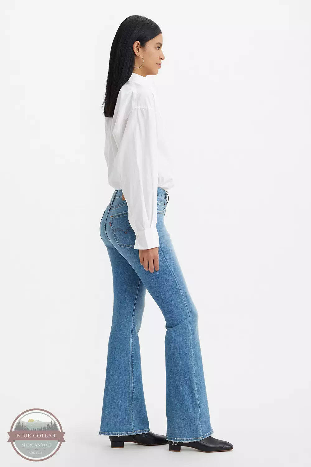 Levi's A3410-0047 726 High Rise Flare Jeans in The Lucky One - Medium Wash Side View