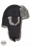 Mad Bomber 304BLK Black Supplex Bomber Hat with Grey Fur Side View