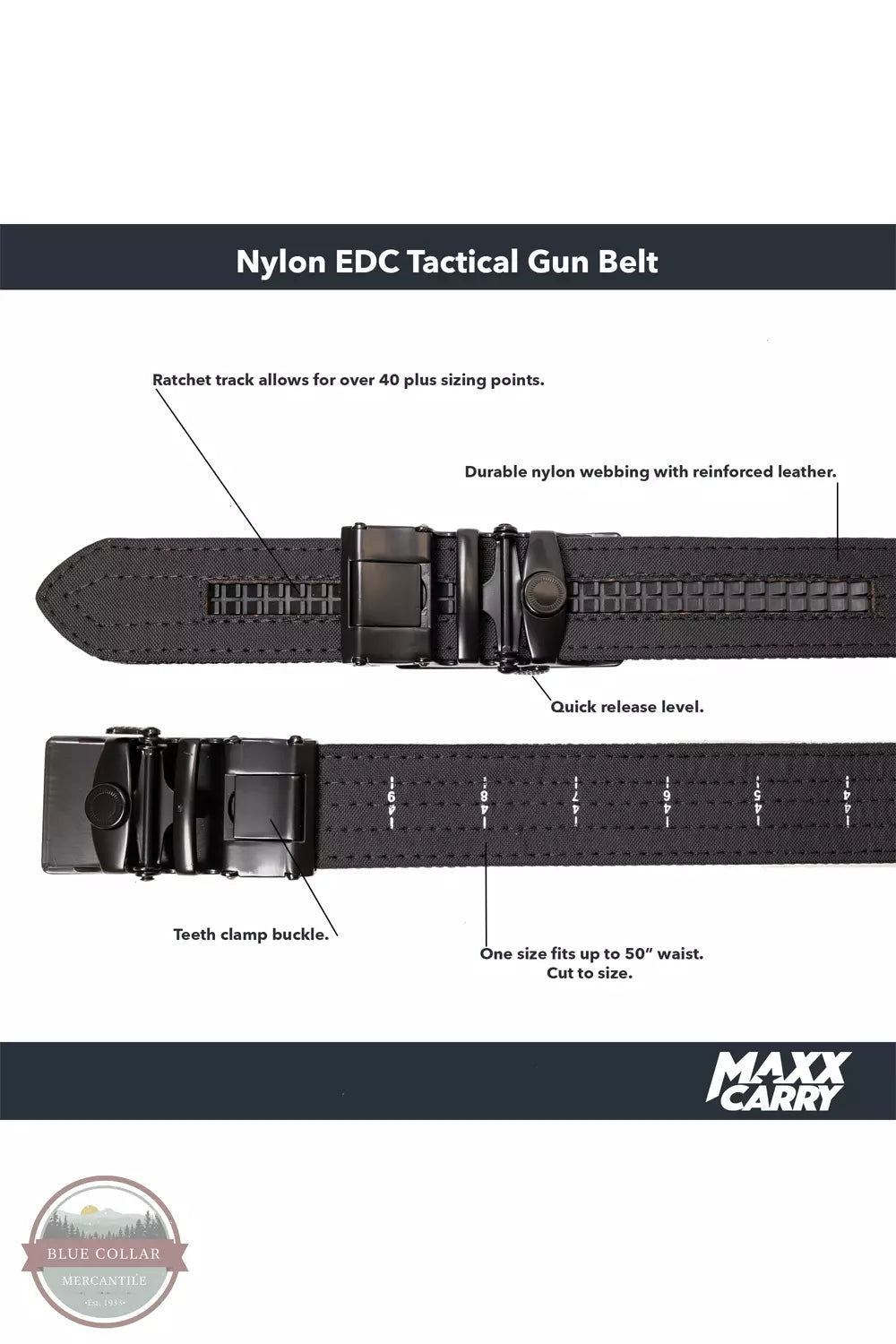 Maxx Carry NBEL Maxx Tactical Gun Belt Detail View