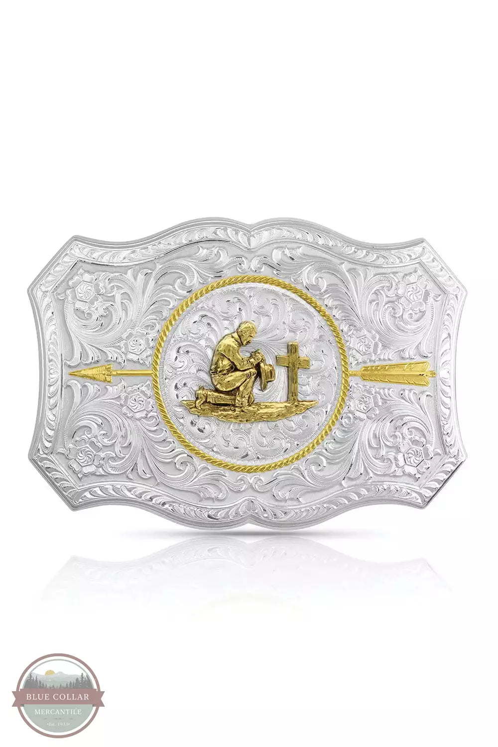 Montana Silversmith 45710-917M Your Arrow Buckle with Praying Cowboy Front View