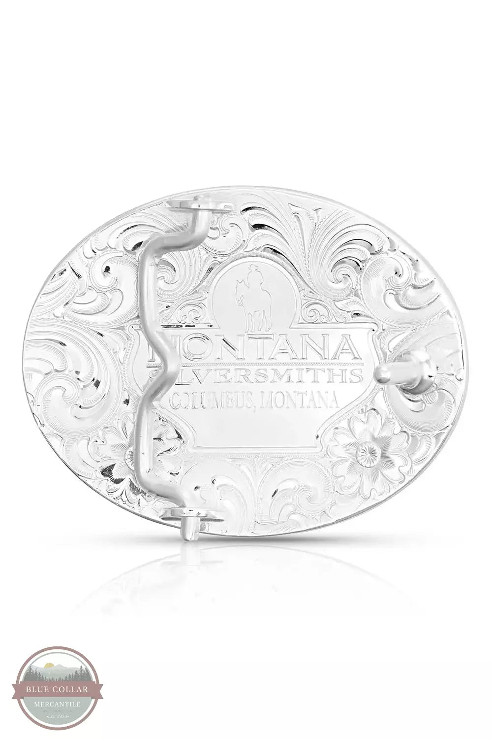 Montana Silversmith 5007-649 Petite Two-Tone Engraved Buckle with Barrel Racer Back View