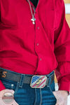 Montana Silversmiths A865 Patriot Bull Rider Attitude Buckle Life View