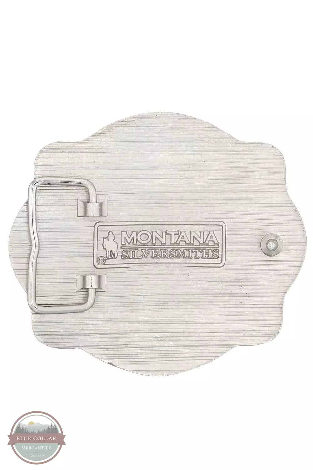 Montana Silversmiths A886 A-Blaze Filigree Framed Bull Rider Attitude Buckle Back View