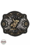 Montana Silversmiths A886 A-Blaze Filigree Framed Bull Rider Attitude Buckle Front View