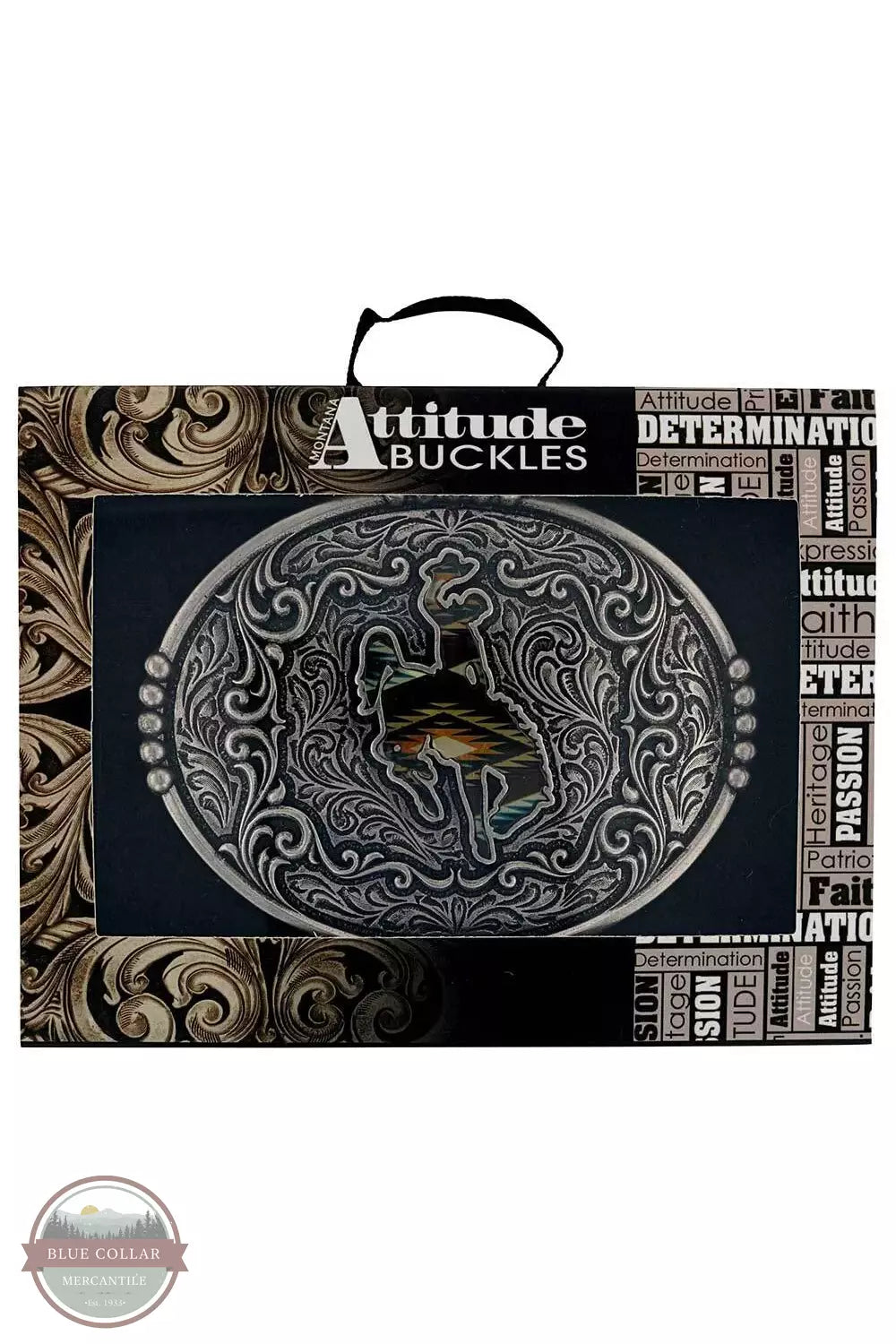 Montana Silversmiths A988S Sunrise Bronc Attitude Buckle Box View