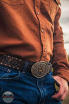Montana Silversmiths A988S Sunrise Bronc Attitude Buckle Life View