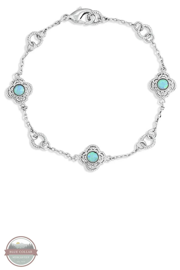 Montana Silversmiths BC5118 Chasing Opals Silver Charm Bracelet front