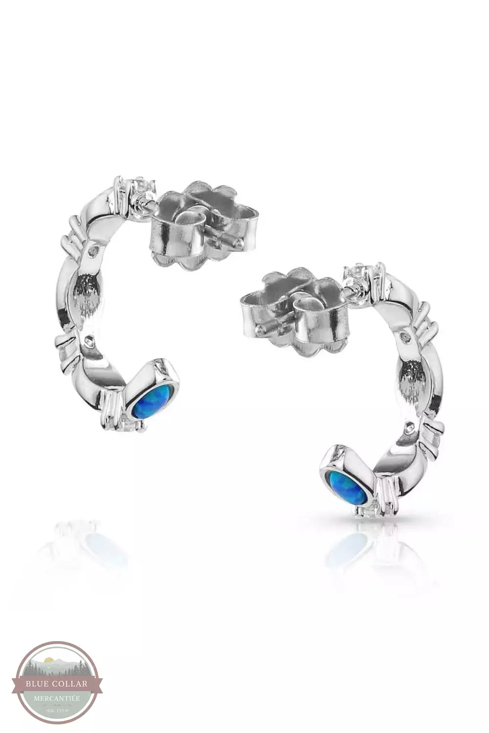 Montana Silversmiths ER5703 Moonlit Night Crystal Opal Hoop Earrings Back View
