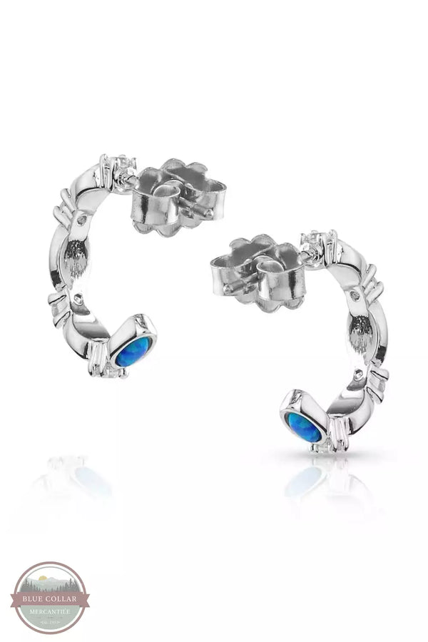 Montana Silversmiths ER5703 Moonlit Night Crystal Opal Hoop Earrings Back View