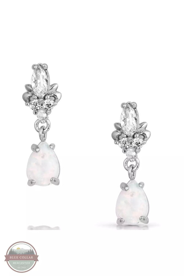 Montana Silversmiths ER5772 Elegant Harmony White Opal Earrings Front View