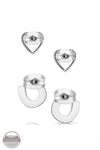 Montana Silversmiths ER5807 Turquoise Heart & Horseshoe Earring Set Back View