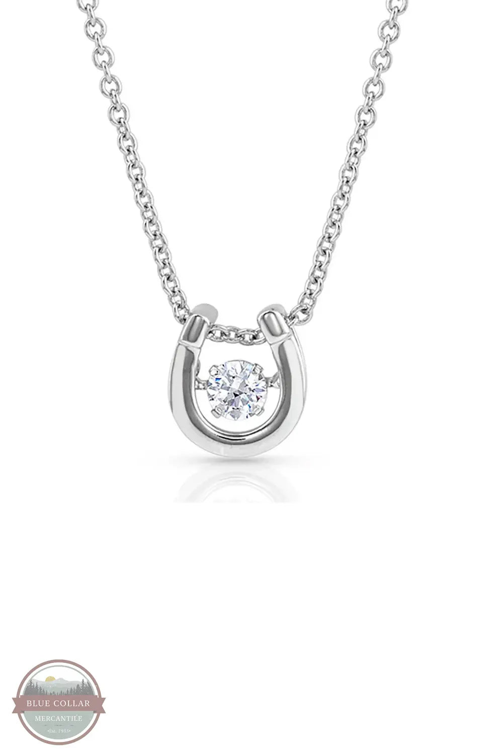 Montana Silversmiths NC4742 Dancing Birthstone Horseshoe Necklace April
