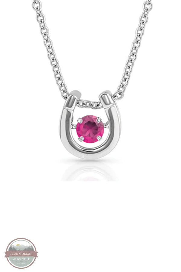 Montana Silversmiths NC4742 Dancing Birthstone Horseshoe Necklace July