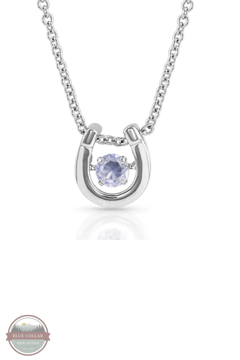 Montana Silversmiths NC4742 Dancing Birthstone Horseshoe Necklace June