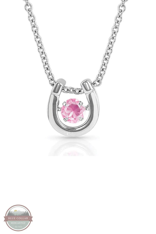 Montana Silversmiths NC4742 Dancing Birthstone Horseshoe Necklace October
