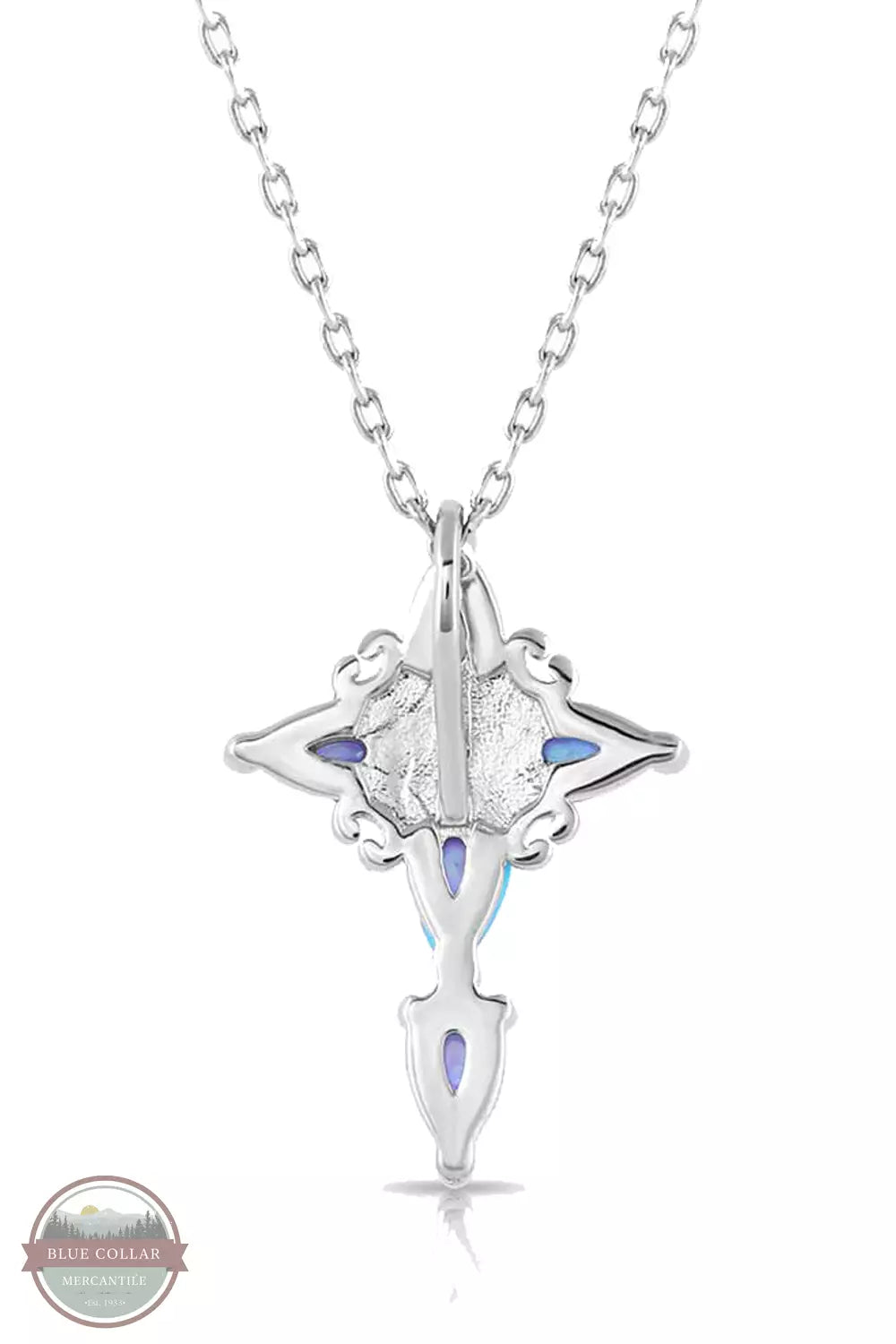 Montana Silversmiths NC5521 Inspirational Faith Opal Cross Necklace Back View
