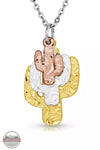 Montana Silversmiths NC5672 Triple Cactus Necklace Front View