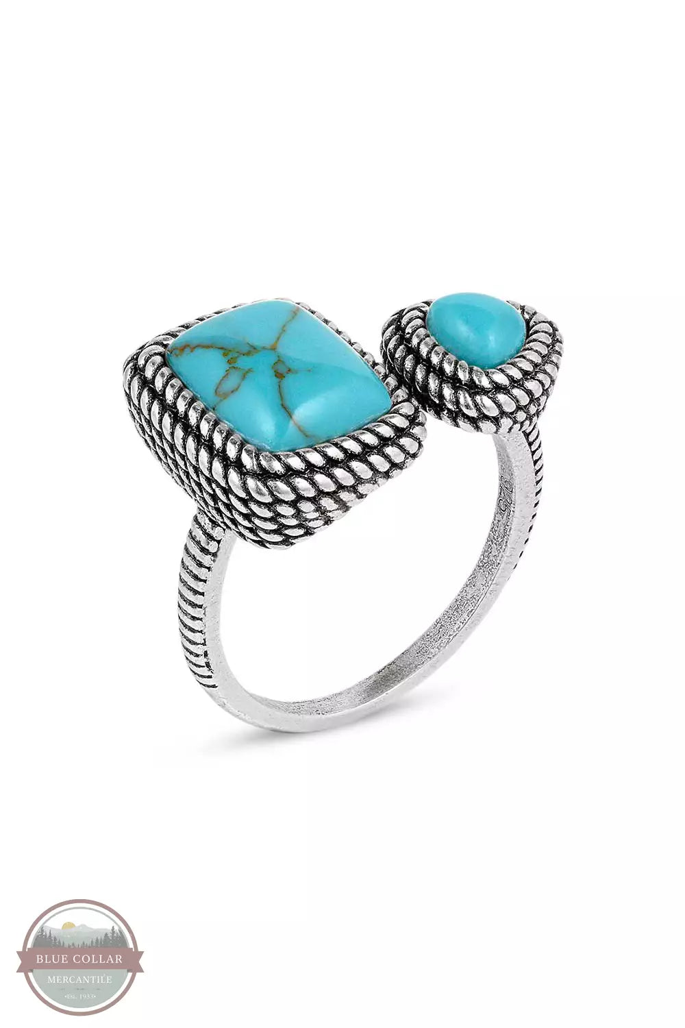 Montana Silversmiths RG5776 Split Decision Turquoise Ring Top View