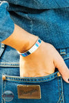 Montana Silversmiths WBC5093 Wrangler Legends Denim Mosaic Cuff Bracelet Life View