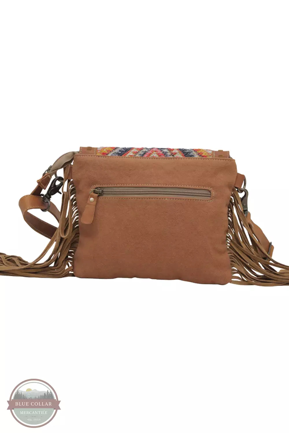 Myra Bag S-5637 Olive Cubes Small Crossbody Bag Back View