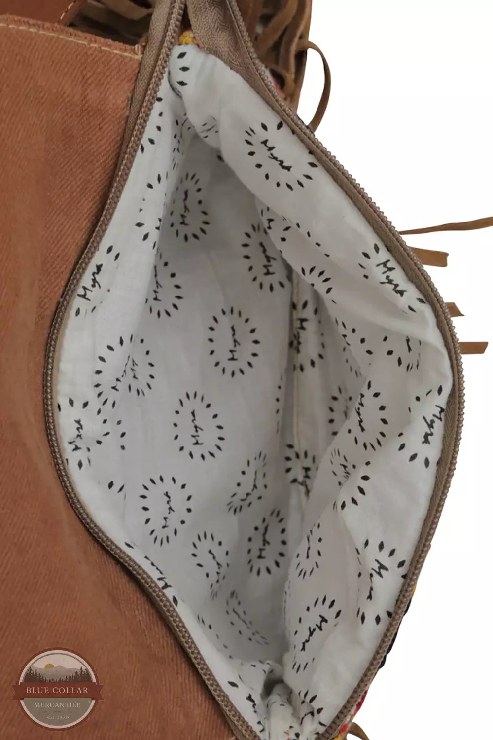 Myra Bag S-5637 Olive Cubes Small Crossbody Bag Inside View