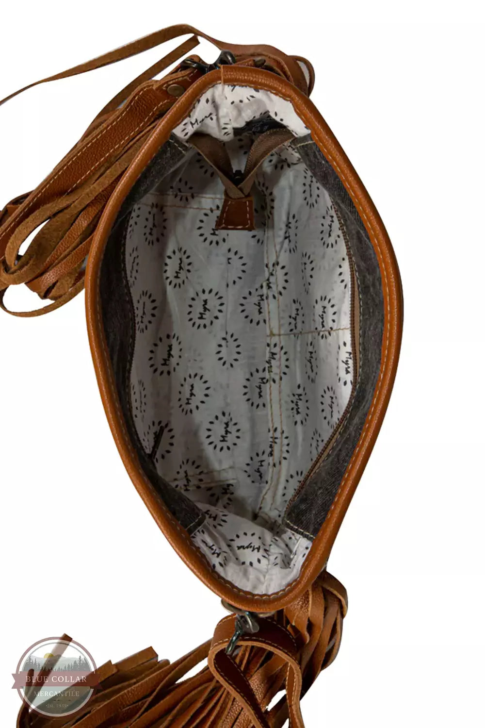 Myra Bag S-6735 Mojave Paisley Fringed Small Crossbody Bag Inside View