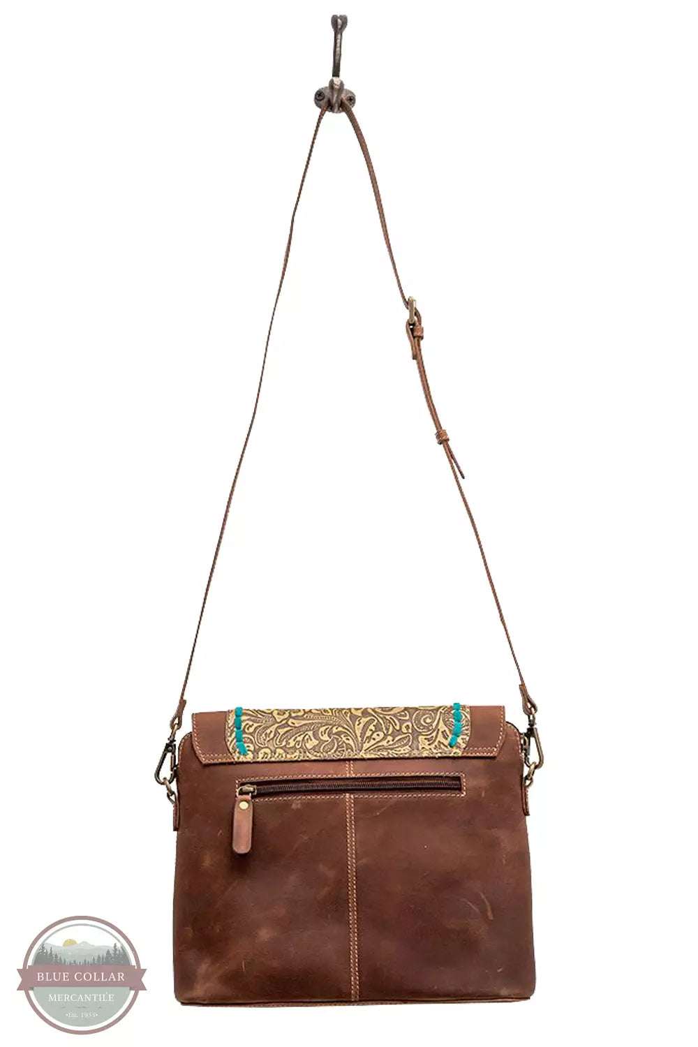 Myra Bag S-7071 Petro Leather & Hairon Bag Back View